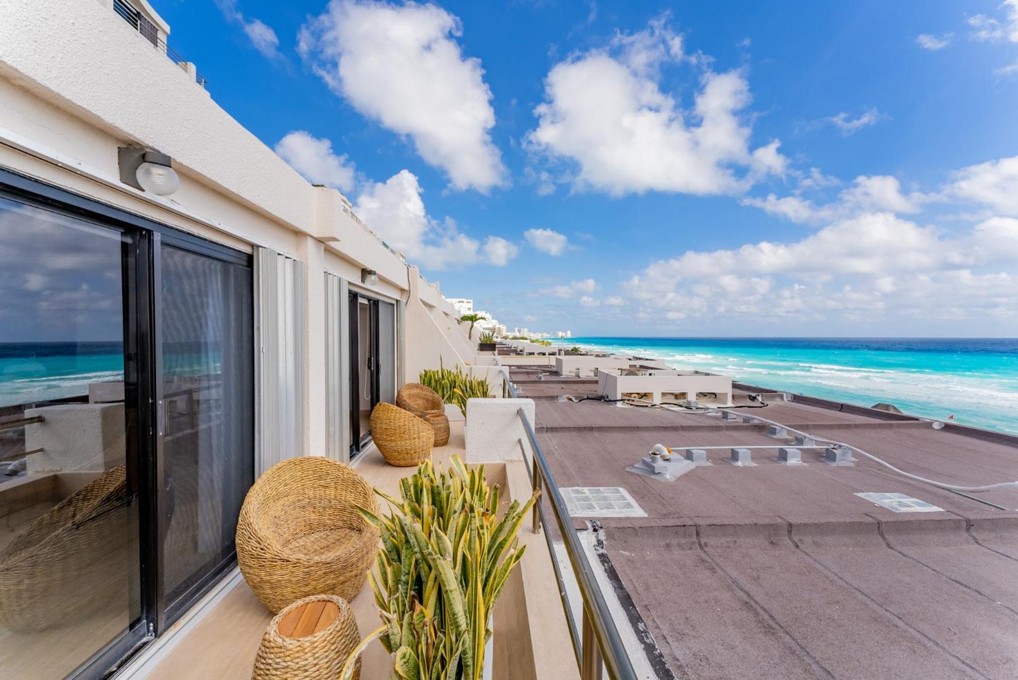 Amazing Caribbean Ocean View At Villas Marlin In Cancún Exterior foto